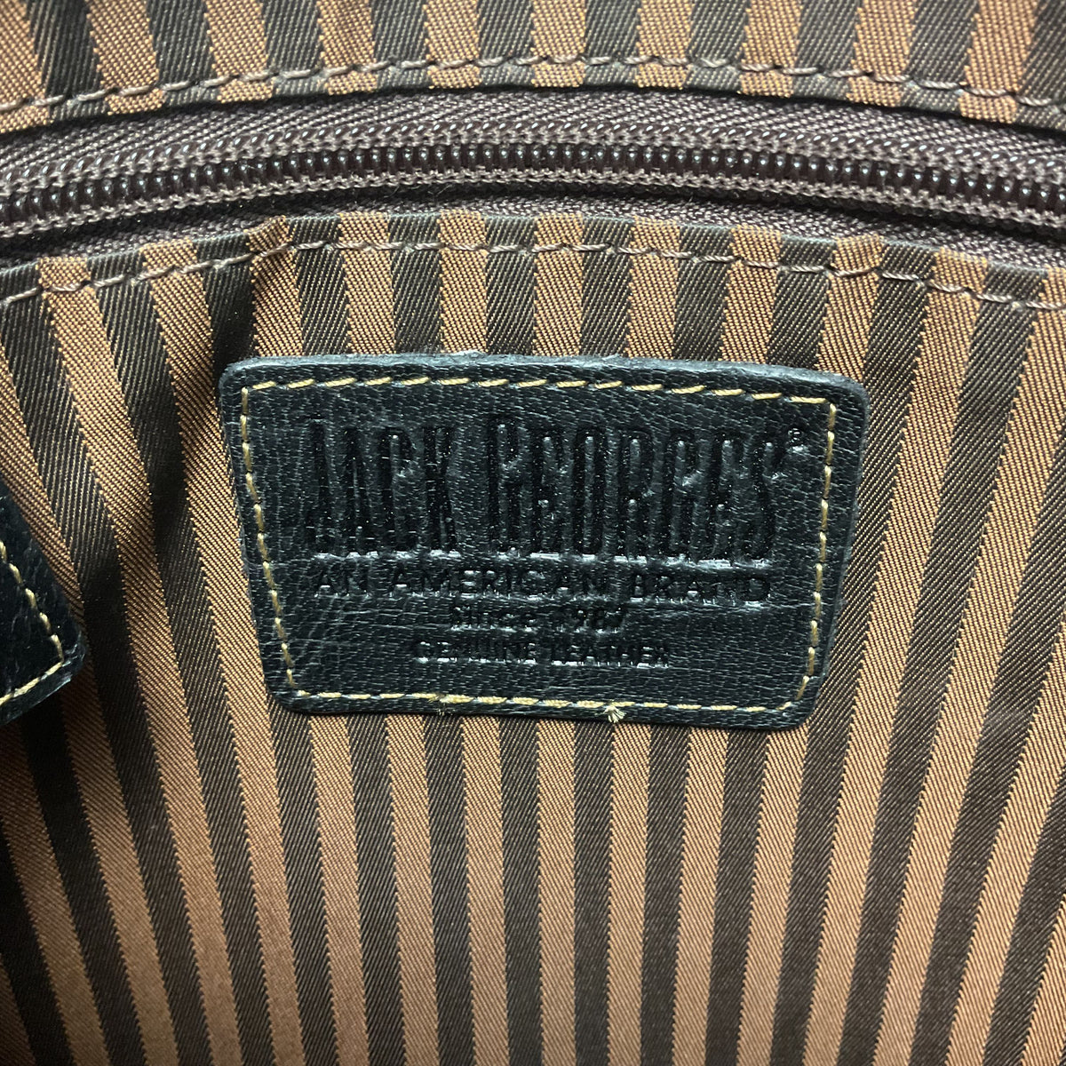 Jack Georges Black Leather Flap Crossbody Bag Purse 3"x8"x10"