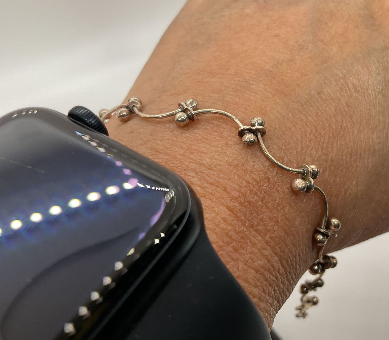 VTG. Sterling Silver Kids Link & Ball 6.25" Bracelet- 4.61g