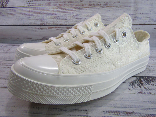 Converse Chuck 70 Ox Women's Vintage White Floral Lace Low Top Sneakers A13666C