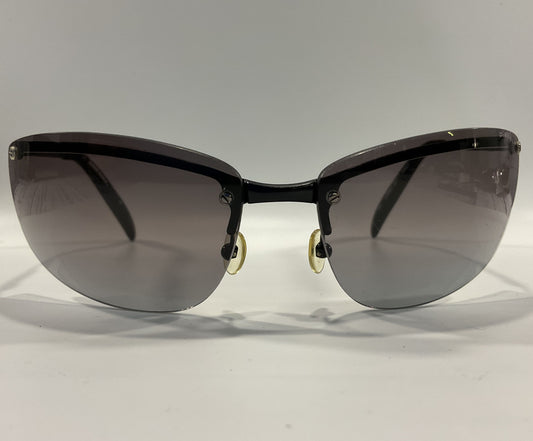Diesel Jumbo Jet Men's Black Rimless Sport Wrap Sunglasses