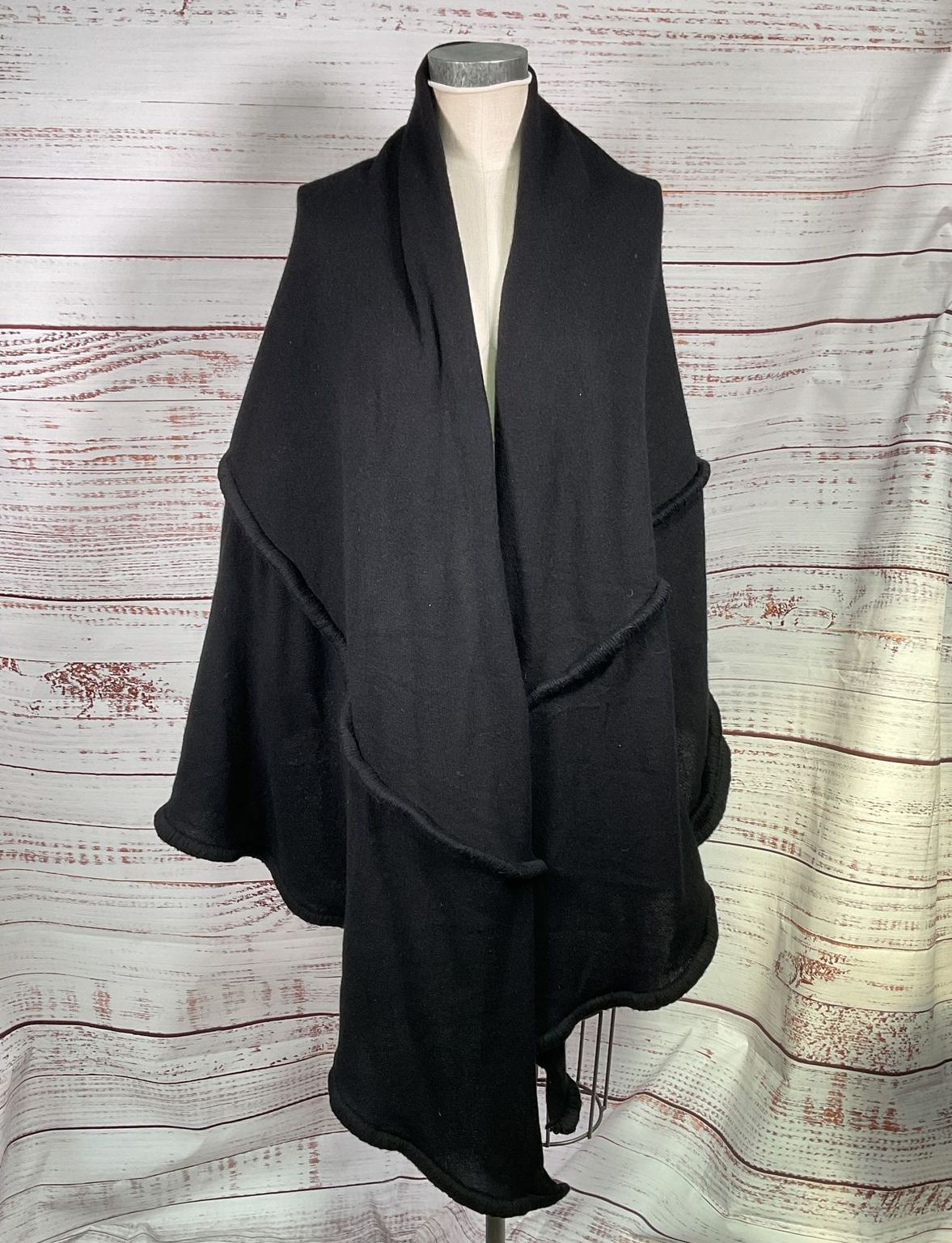 Prayer Haute Couture Shawl Wrap Black OS