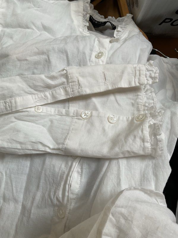 Women's Veronica Beard Button Up White Long Sleeve Blouse Size S