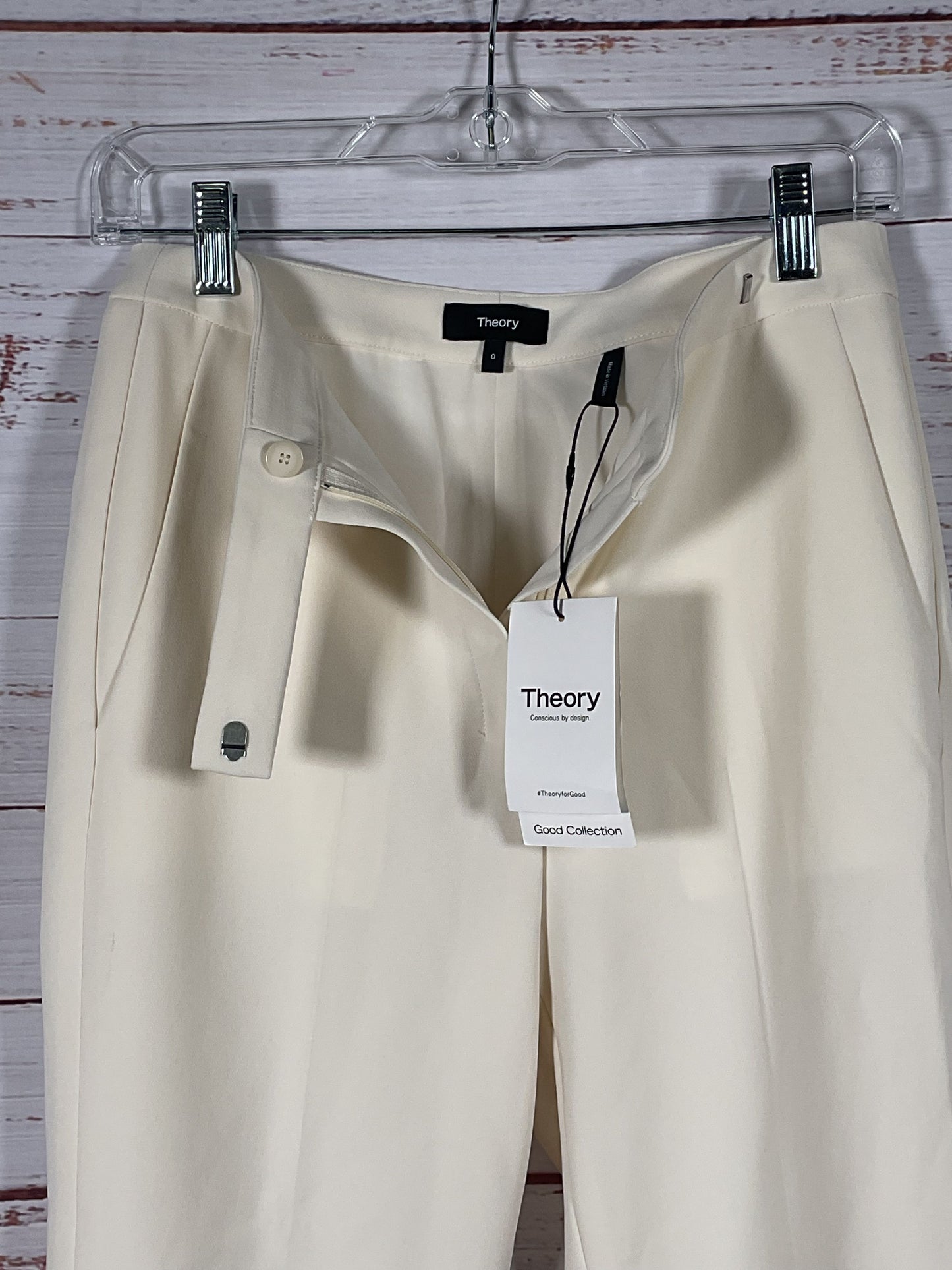 Theory Creme HW Trousers Pants NWT - Size 0