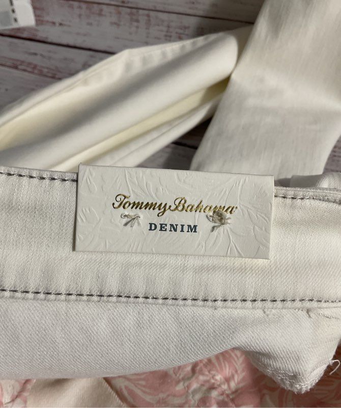 NWT Tommy Bahama Denim Ella Twill High Rise Straight Crop White Jeans 6/ 25.5