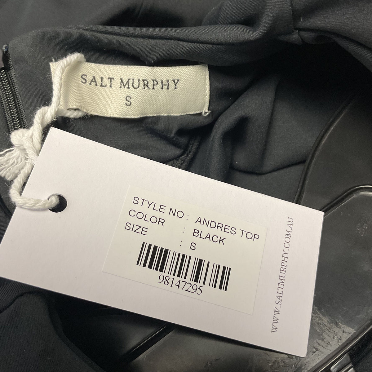 Salt Murphy Andre Black Long Sleeve Shoulder Padded Top Top - Size S Men New