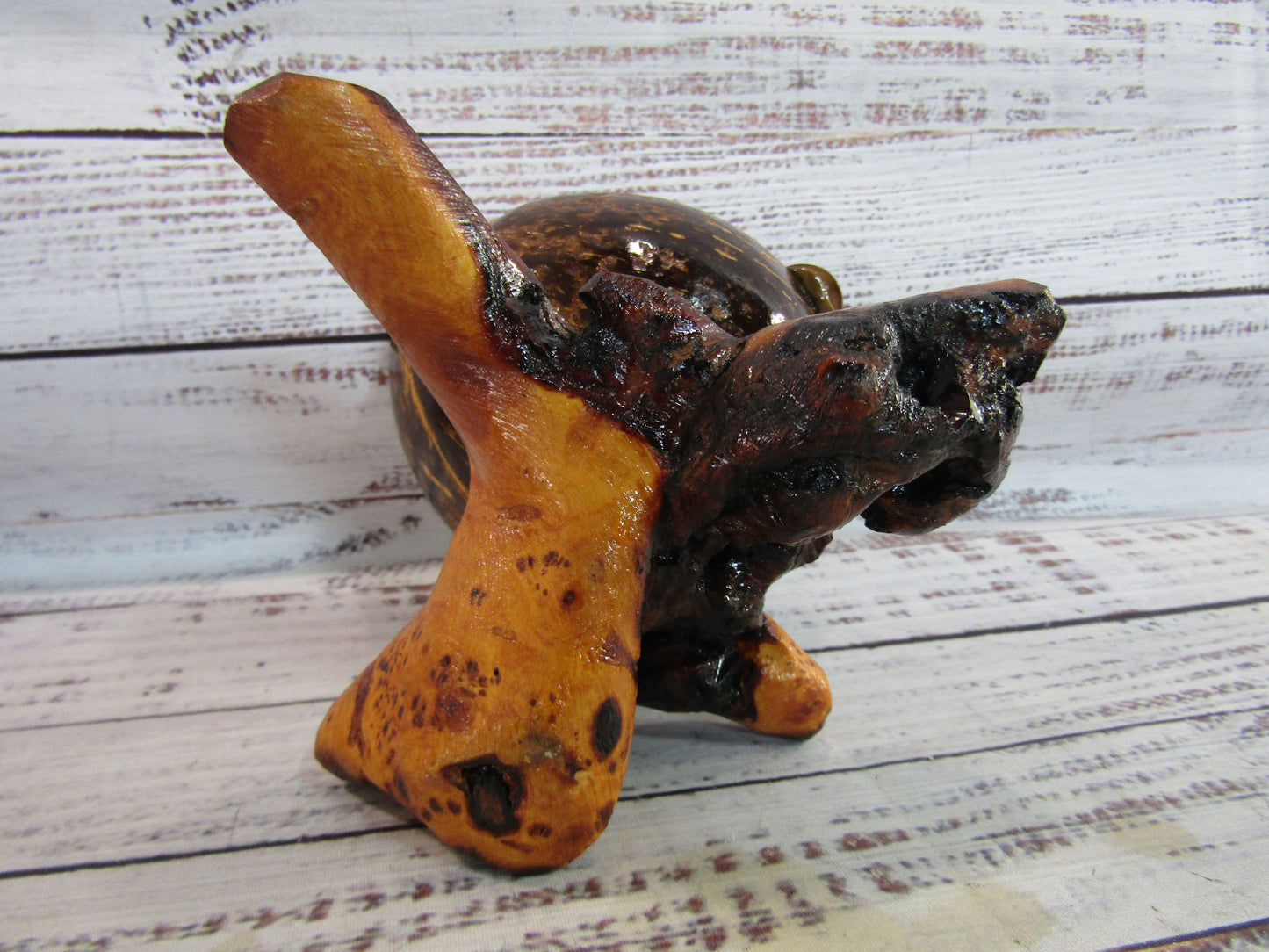 Handcrafted Wood & Coconut Aruba Coin Ashtray