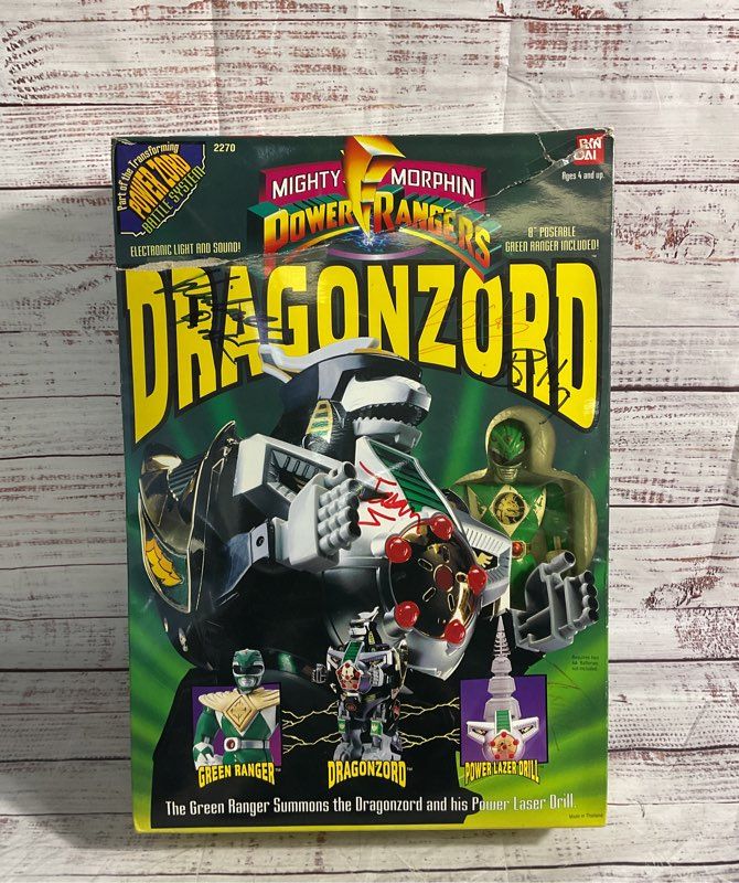 Dragonzord 2270 Mighty Morphin Power Rangers Green 1993 Signed Box Vintage