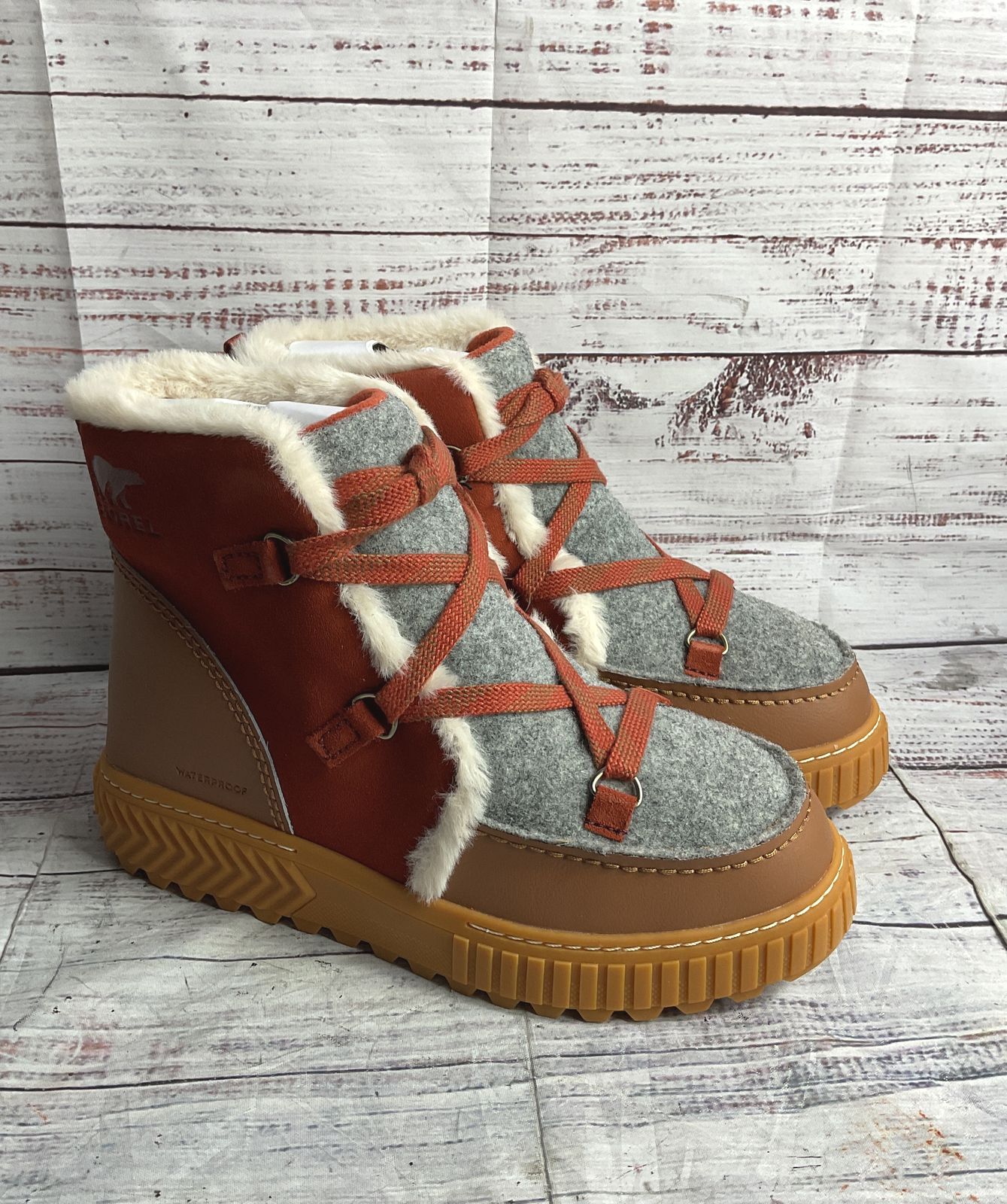 Sorel Ona Ave Alpine Booties Velvet Tan Sanguine 9.5