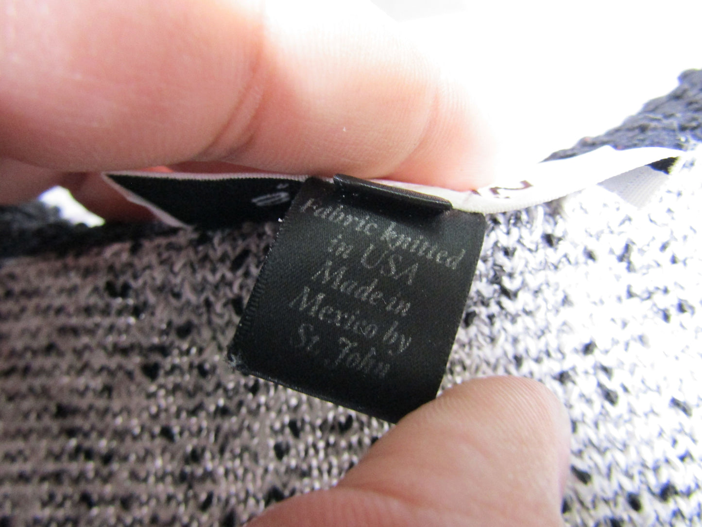 St. John Women's Black & White Full Zip Tweed Blazer Jacket Size 12