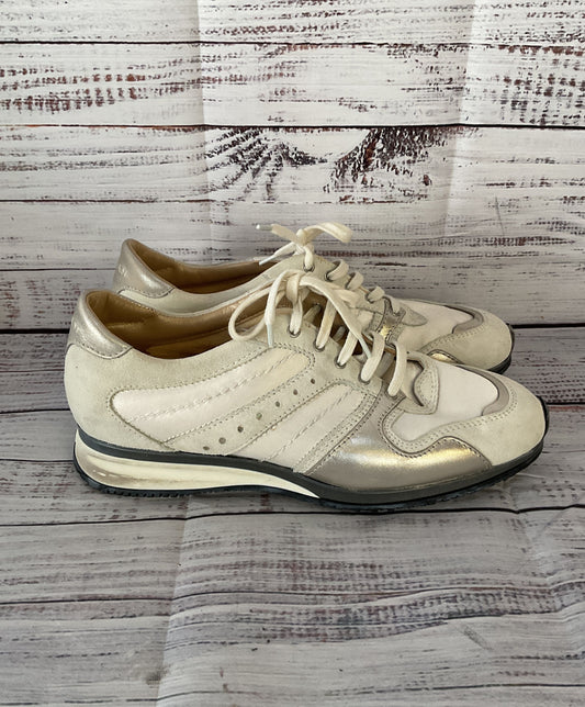 Hogan Suede Trimmed Lace Up Sneakers White Cream 8