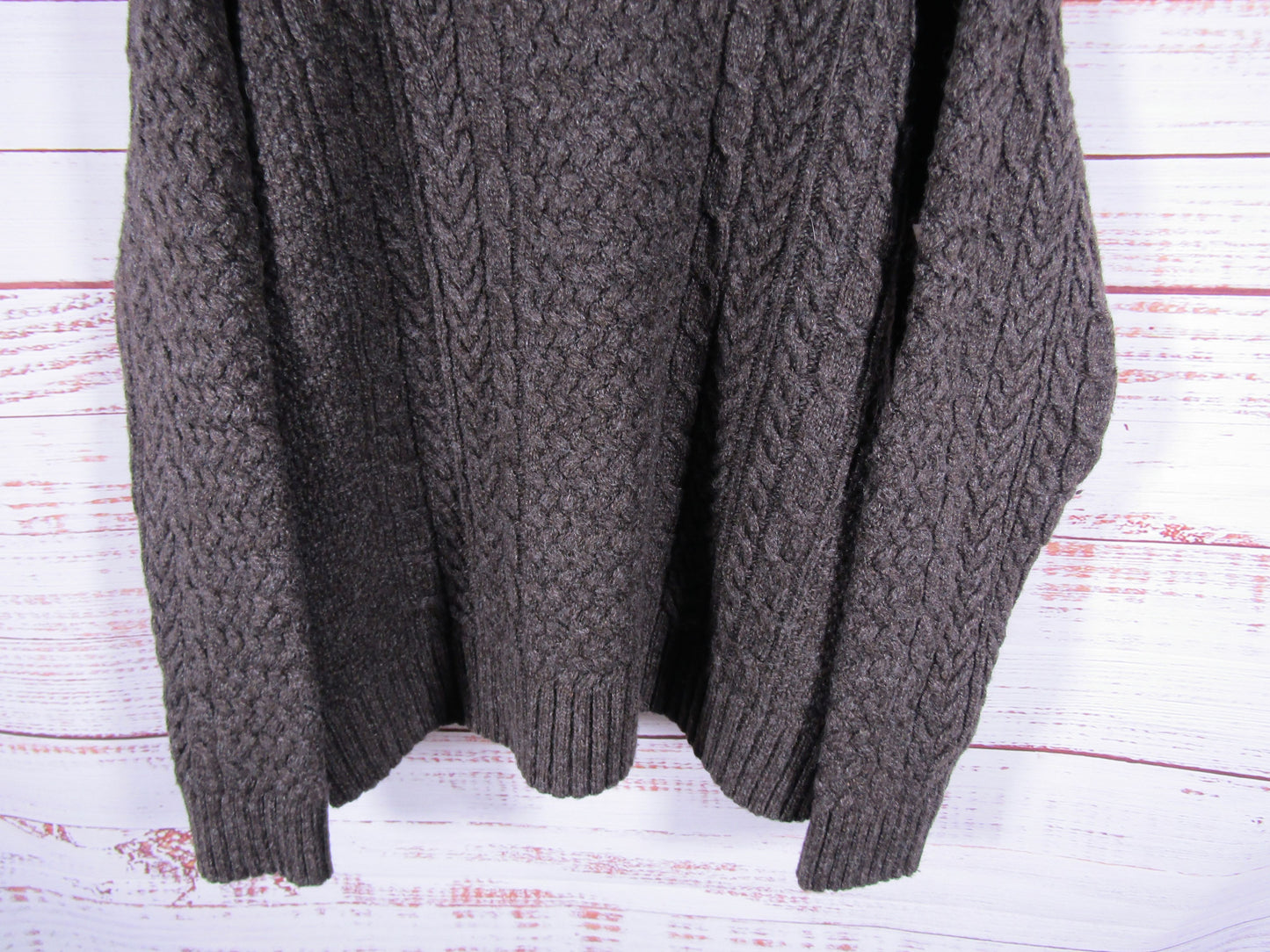 Pendleton Men's Brown Shetland Wool Cable Knit Sweater Size XXL