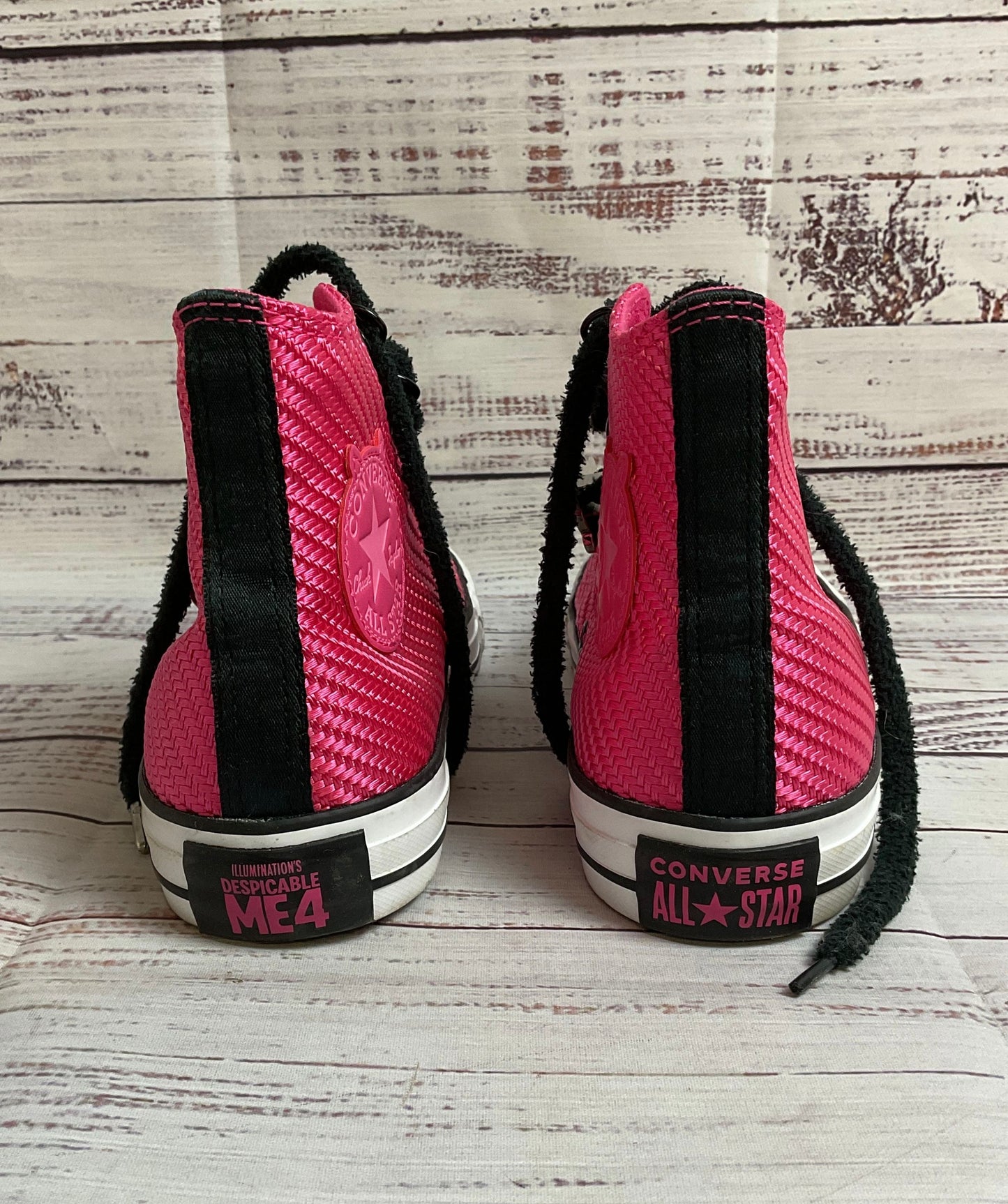 Girl's Ltd. Ed. Despicable Me 4 Poppy Converse Hot Pink Chucks w/ Charms Size 4