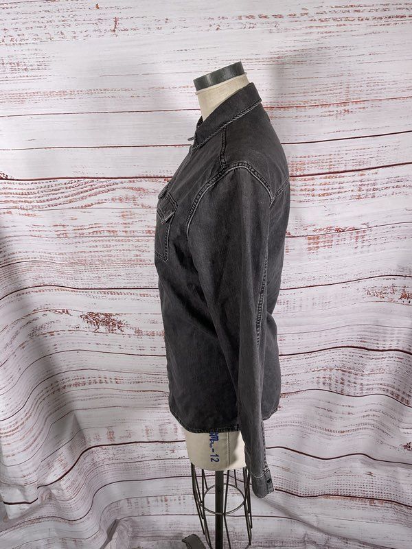 ALLSAINTS Small Denim Shirt BROADMOOR SHIRT Washed Black