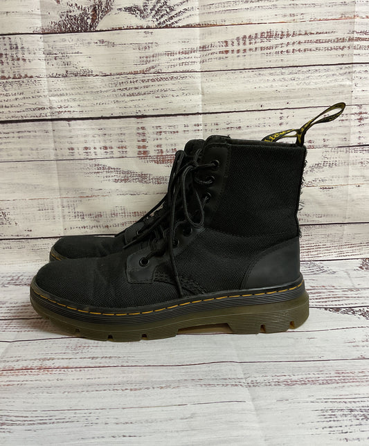 Dr. Martens Black Canvas Lace-Up Combat Boot Men 7