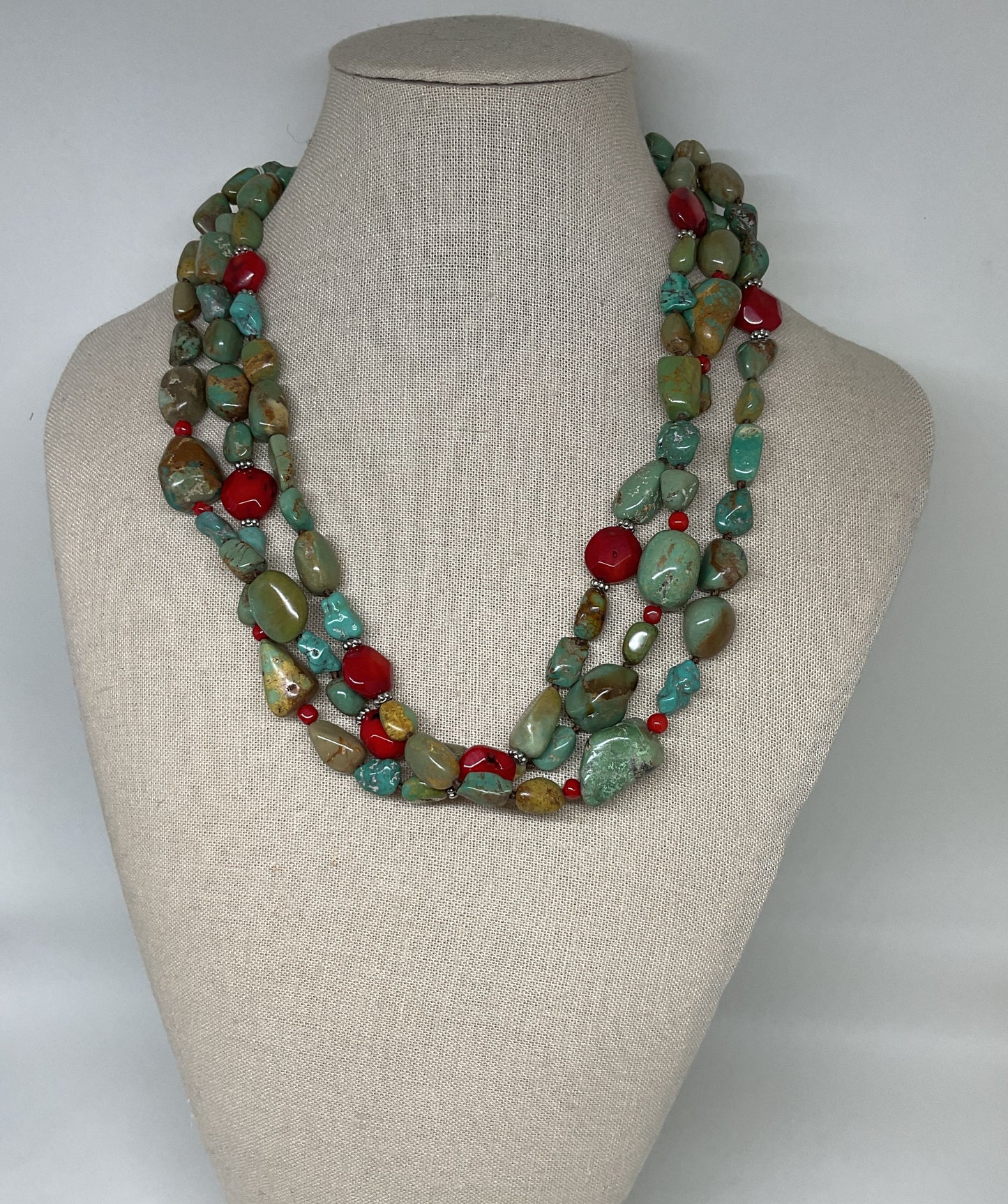 Multi Gemstone Beaded Strand Necklace