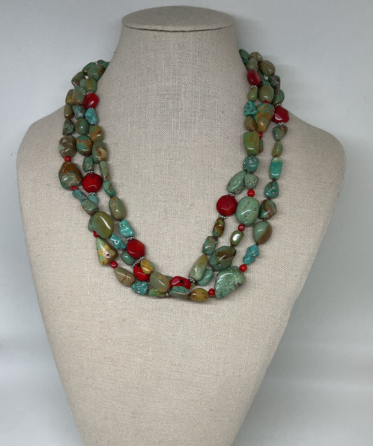 Multi Gemstone Beaded Strand Necklace
