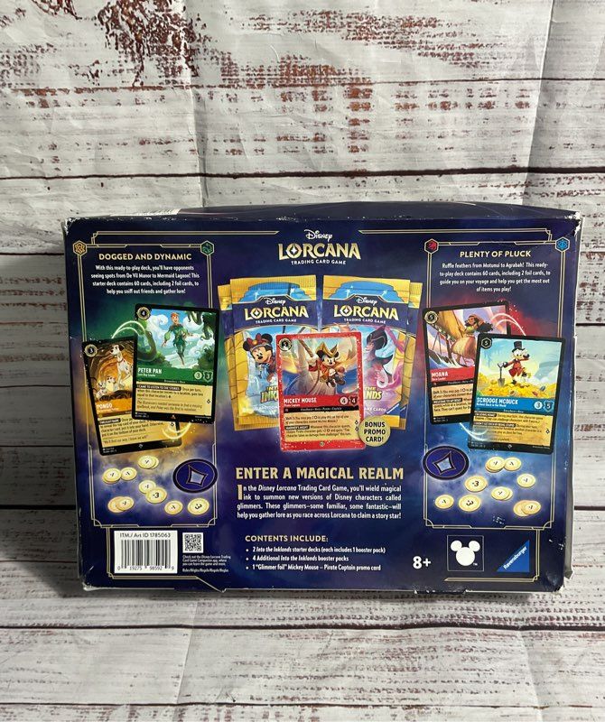 Disney Lorcana Trading Card Game 2 Decks 4 Booster Packs 1 Promo Card Sealed