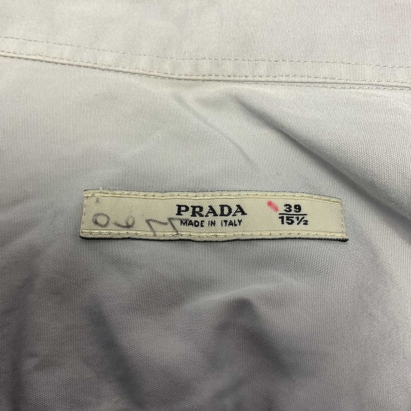 Prada Light Grey Long Sleeve Button Down Dress Shirt - Size 39 15.5