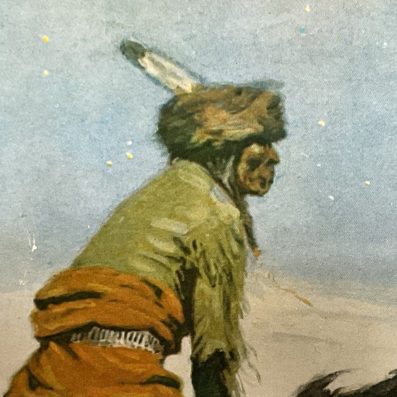 VTG. FREDERICK REMINGTON "The Scout Friends or Foes" Lithograph Print