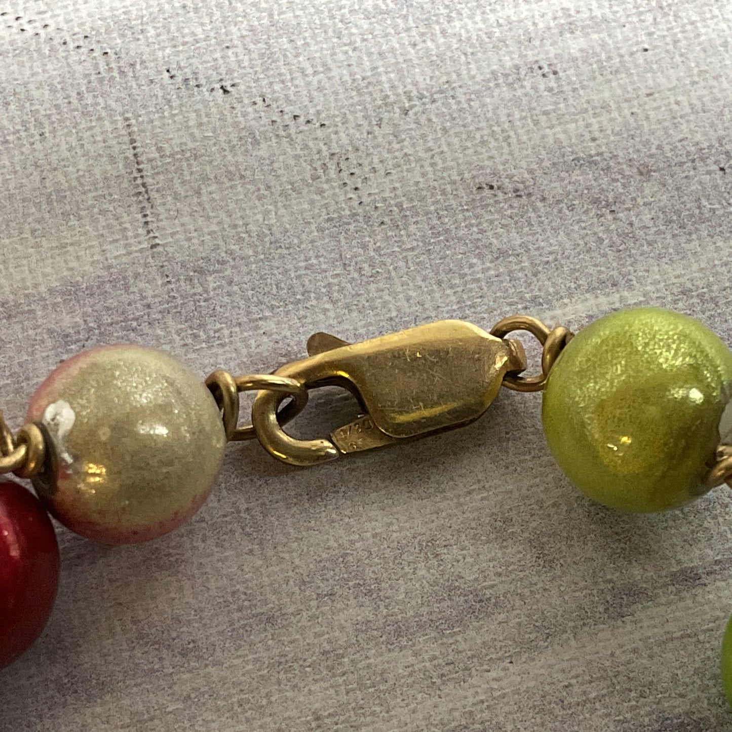 14K Gold Filled Multi Color Beaded Bracelet- 6"