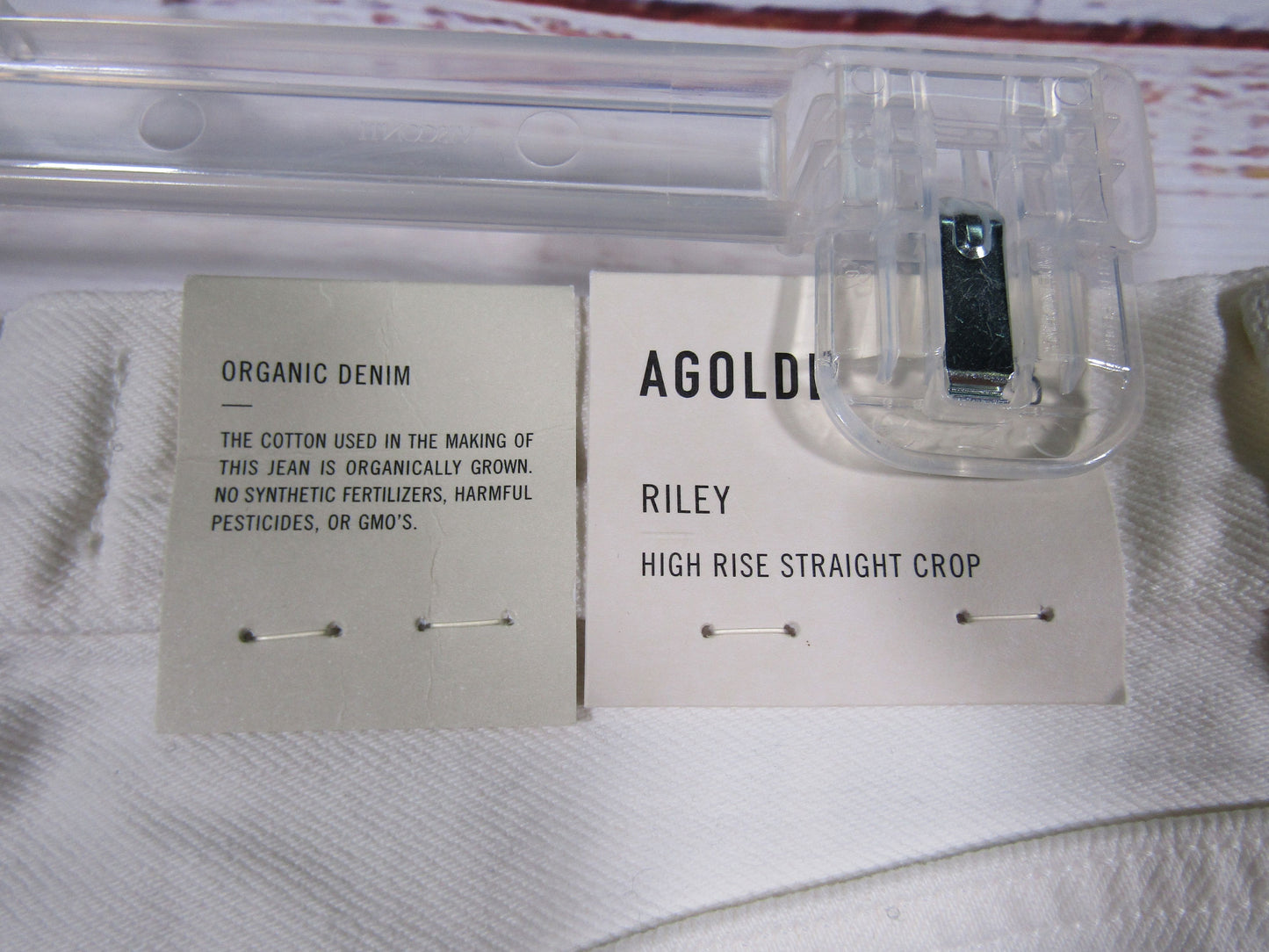 Agolde Riley Women's White Distressed High Rise Straight Crop Jeans Size 26