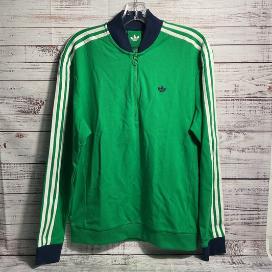 NWT Adidas Golf French Terry Green 3 Stripe 1/4 Zip Pullover Jacket - Size S