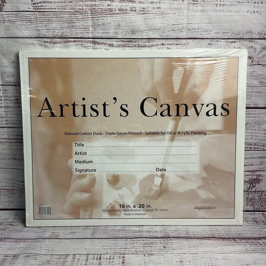 Aaron Brothers Artist's Canvas 16 In. X 20 In. Gesso Primed Duck Cotton Panels