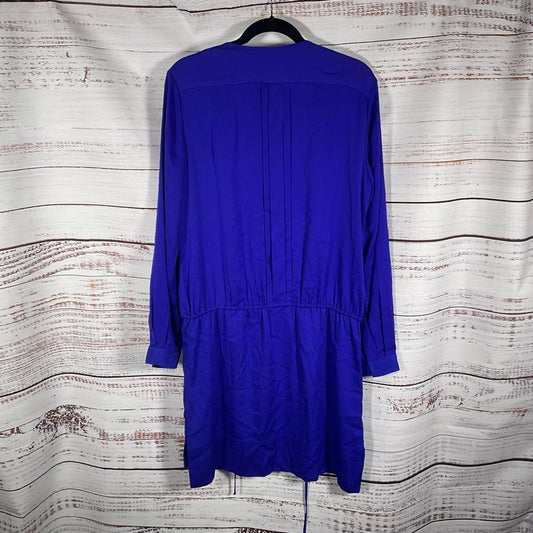 Diane Von Furstenberg Francesca Long Sleeve Mini Dress in Royal Blue - Size 12