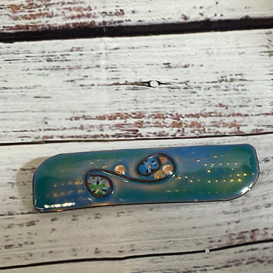 VTG. Japan Copper Enamel Modernist Brooch- 3.25"