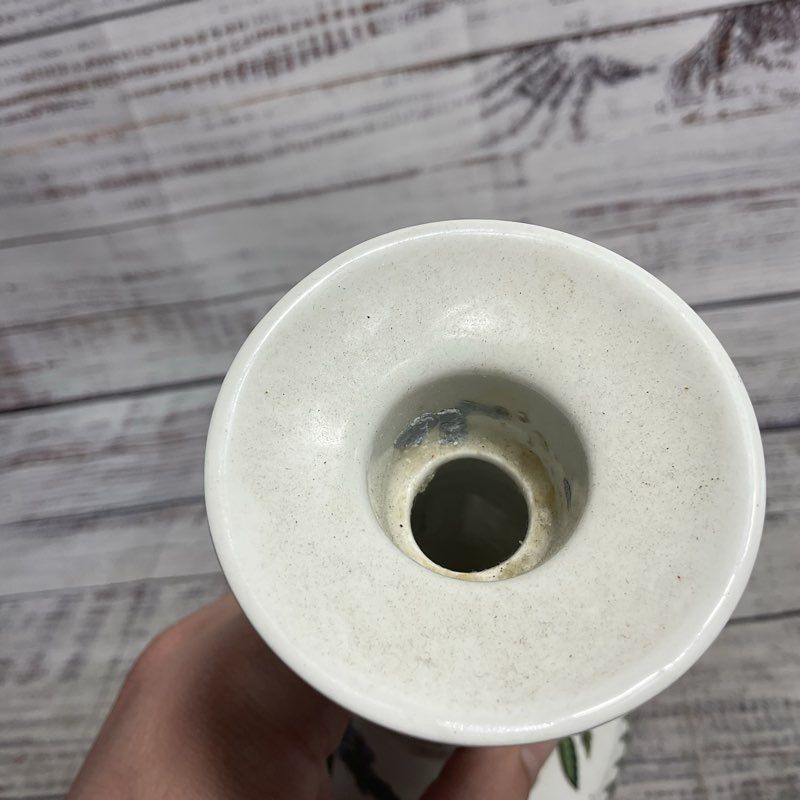 VTG. Portmeirion Botanical Garden White Floral 9" Ceramic Candle Holder