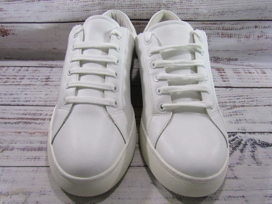 Chico's Ingrid Women's White Leather Crane Embroidered Sneakers Size 9.5