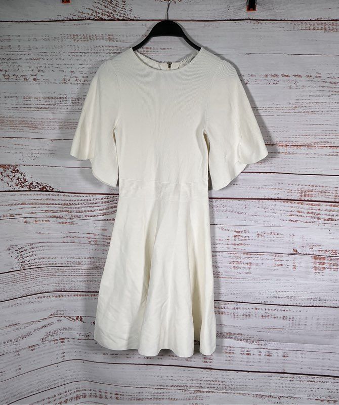 Ted Baker London Olivia Fit and Flare Dress in Ivory Size 1/US 4 Retail $295