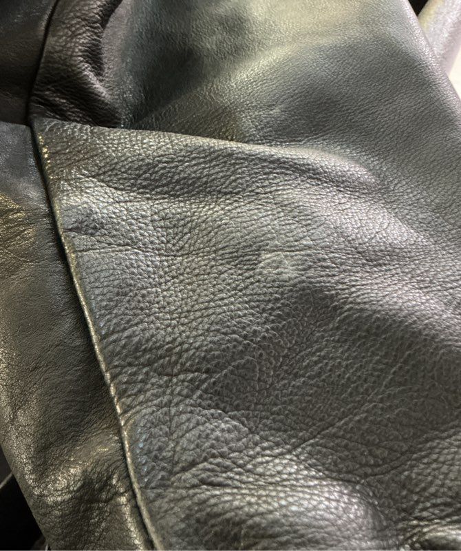 Men's Roots Black Leather Custom Arista Records 75-95 Anniversary Jacket Size L