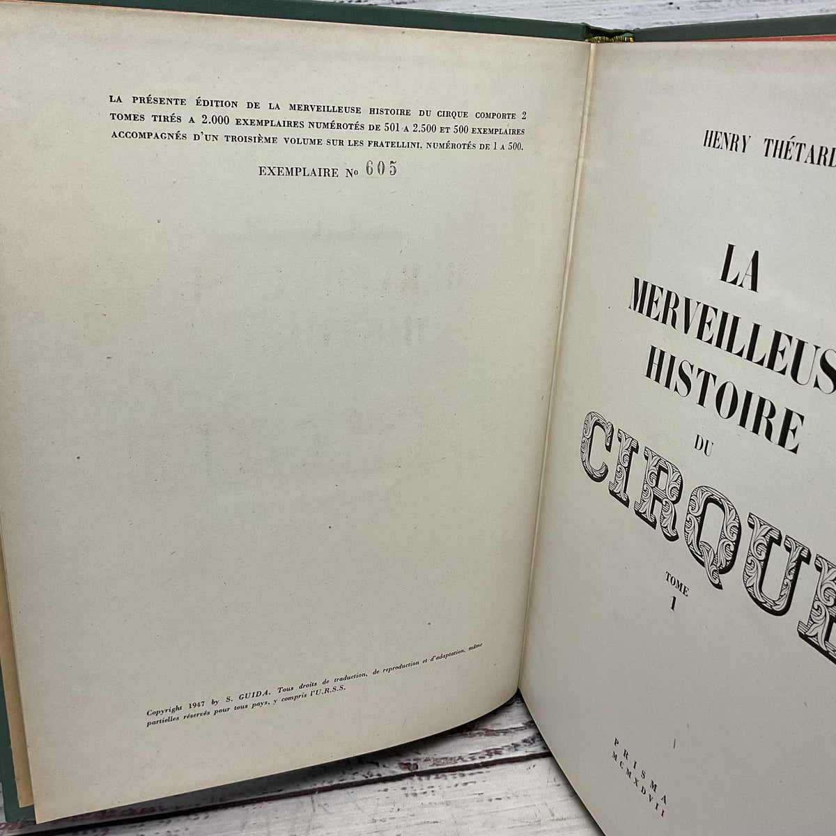 La Merveilleuse Histoire Du Cirque Vol 1 By Henry Thetard 1947 Limited Edition