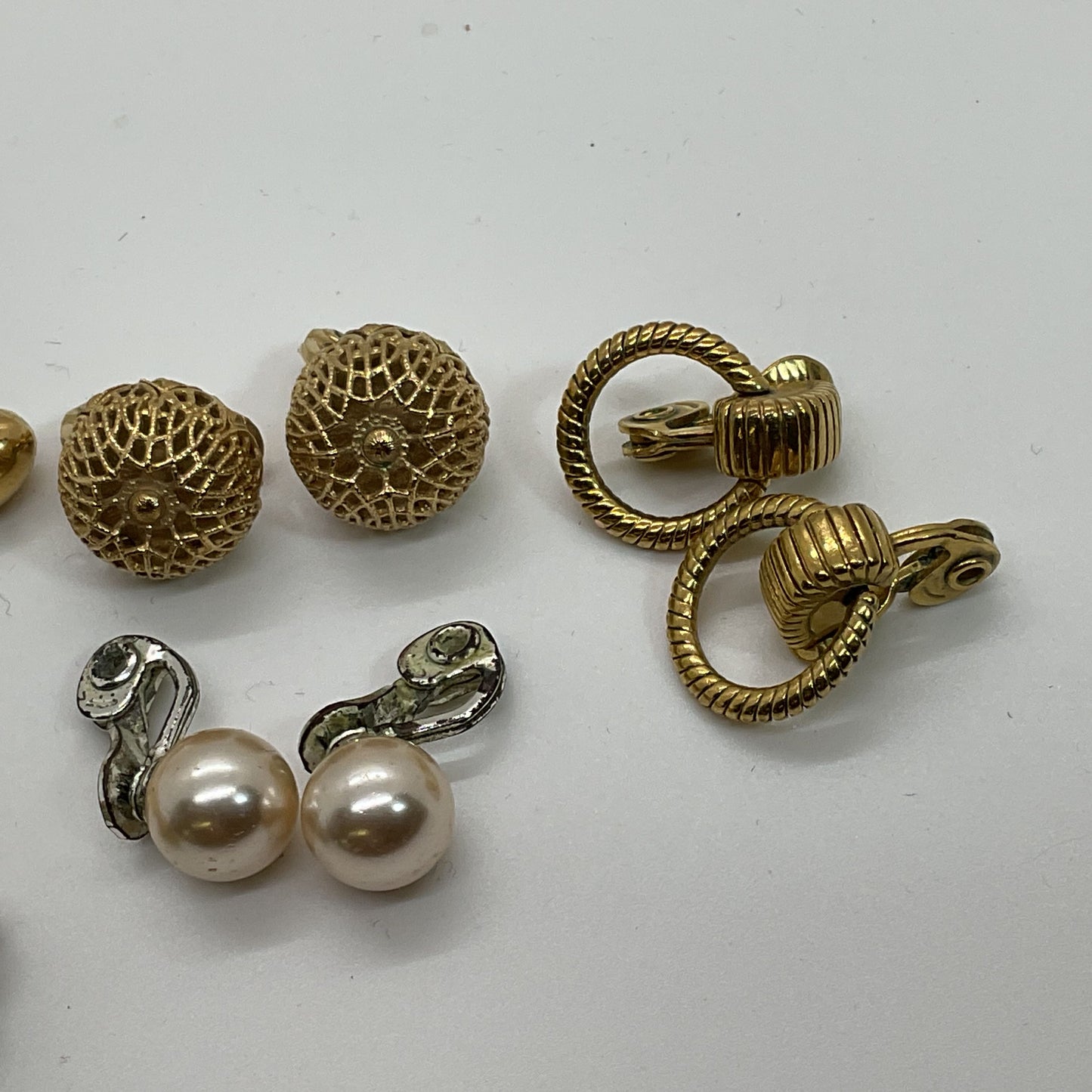 6 Pairs of MONET 1 Silver Tone and 5 Gold Tone Earrings