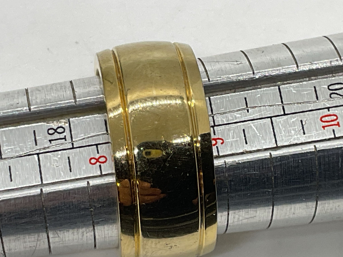 STEELTIME New York City Gold Tone Stainless Steel & Rhinestone Ring Band- SZ 9