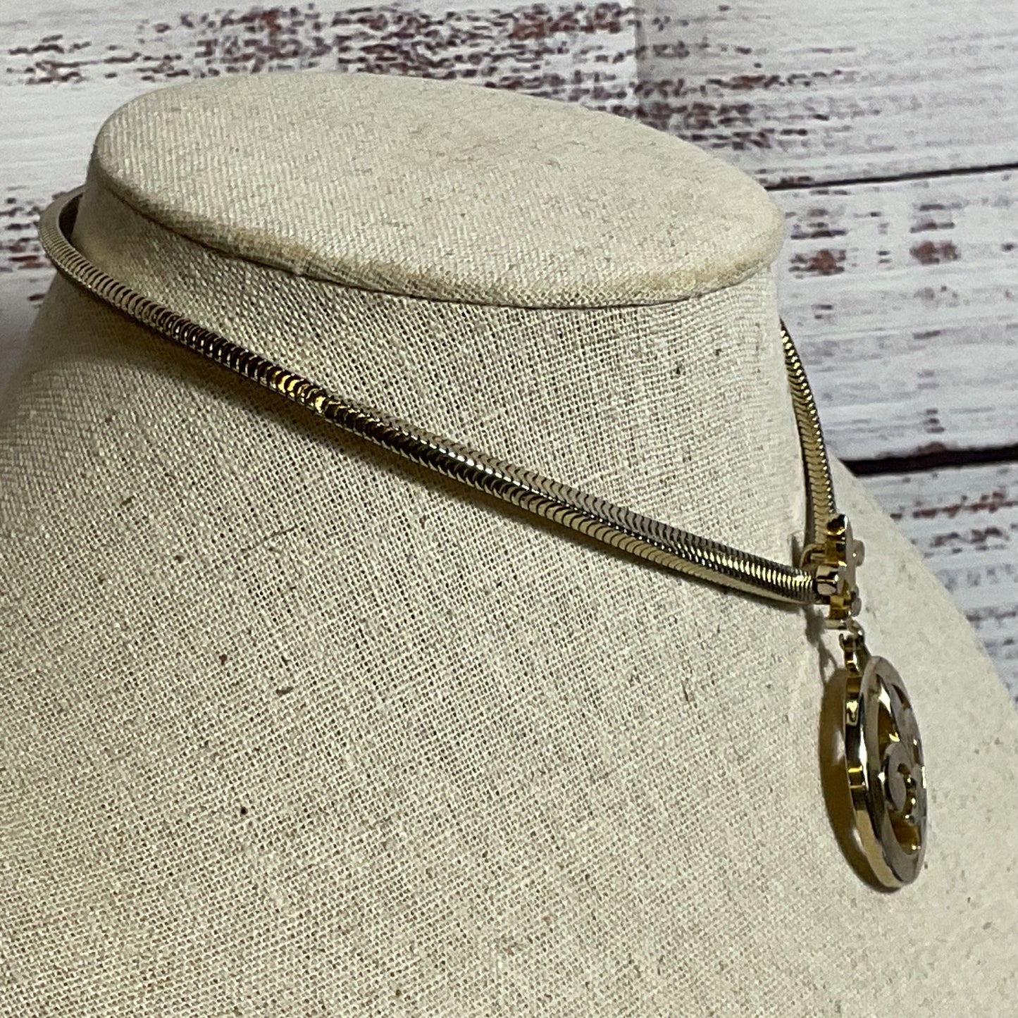 MONET Light Gold Tone Fleur Choker Chain 16" Necklace