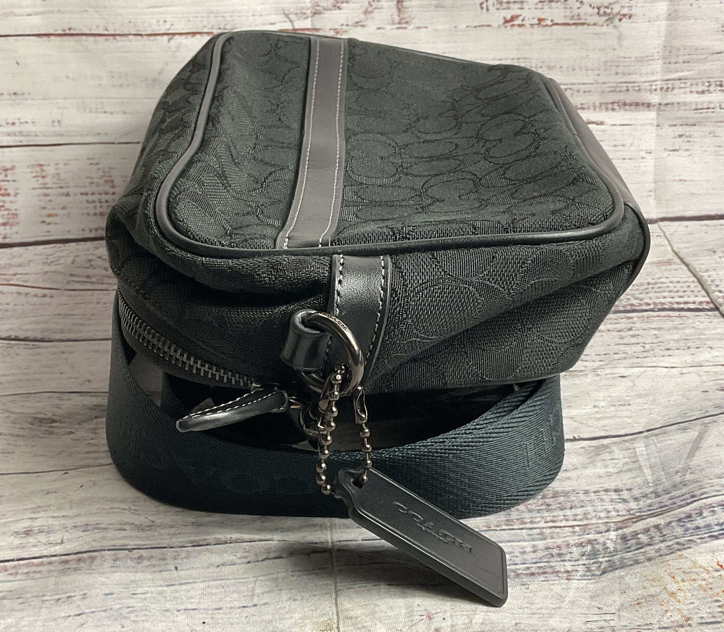 Coach Signature Jacquard Theo Camera Bag Black