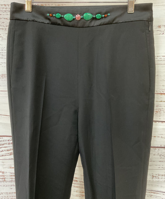 Paul Smith Women's Black Wool Blend Jeweled Cropped Pants Size 42 Made in Italy