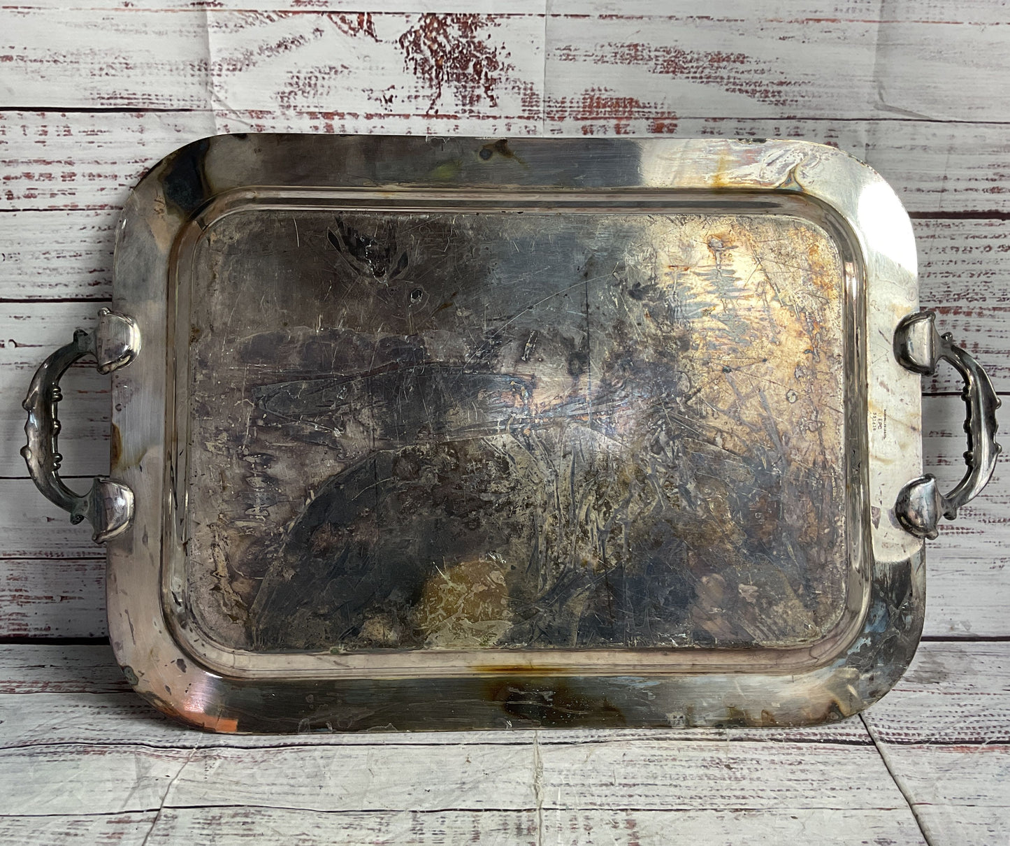 Marshall Field & Co. Silverware Vintage Engraved Serving Tray Silverplate