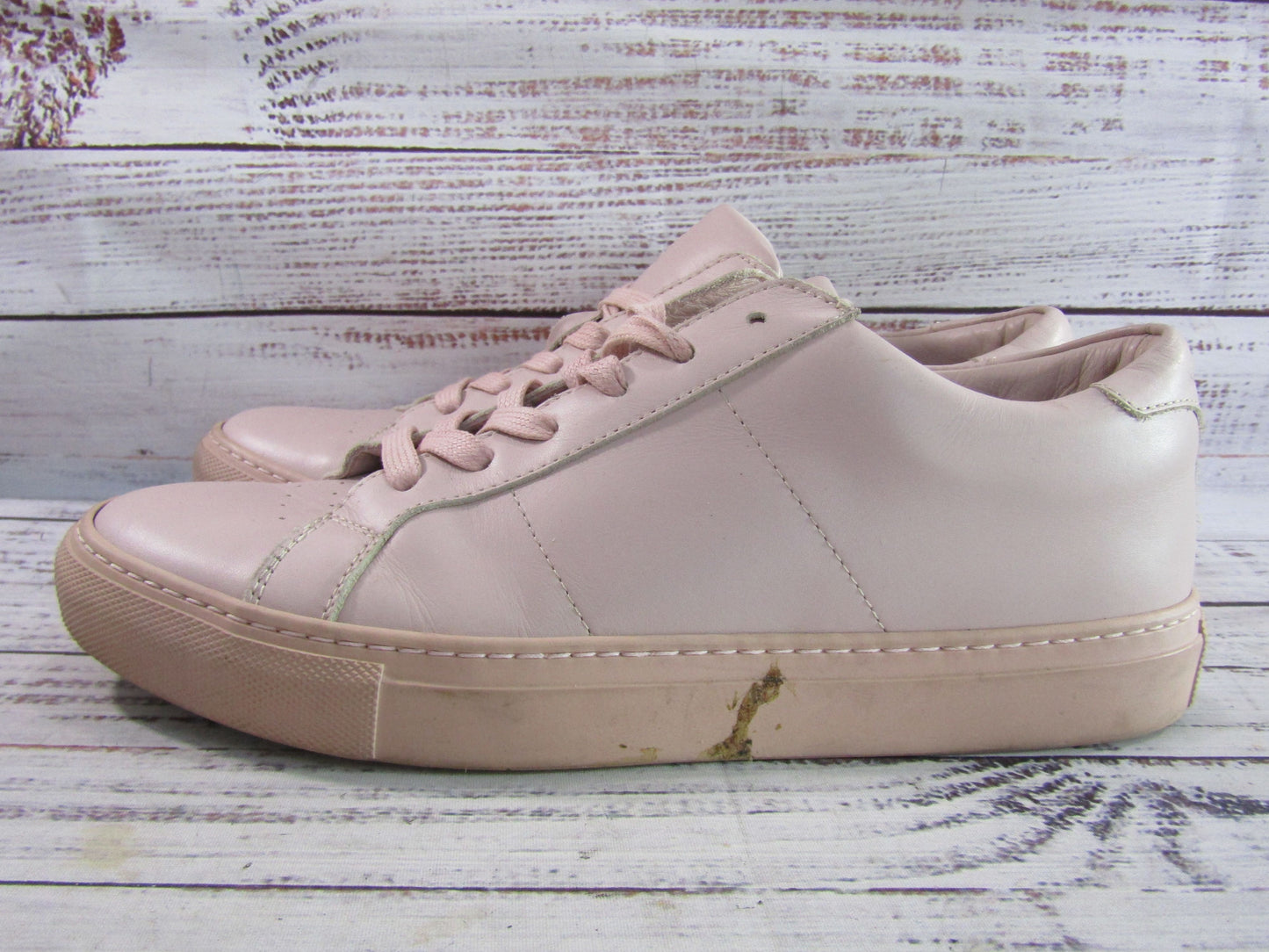 The Greats Brooklyn Women's Blush Pink Leather Low Top Sneakers 9 Made in Italy