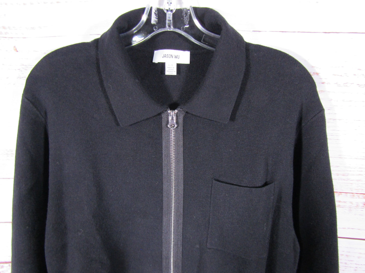 Jason Wu Women's Black Full Zip Sweater Jacket Size L