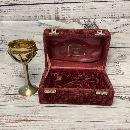 Rosenthal Silver & Gold Plated Tree Of Life Kiddush Cup Goblet W/ Case
