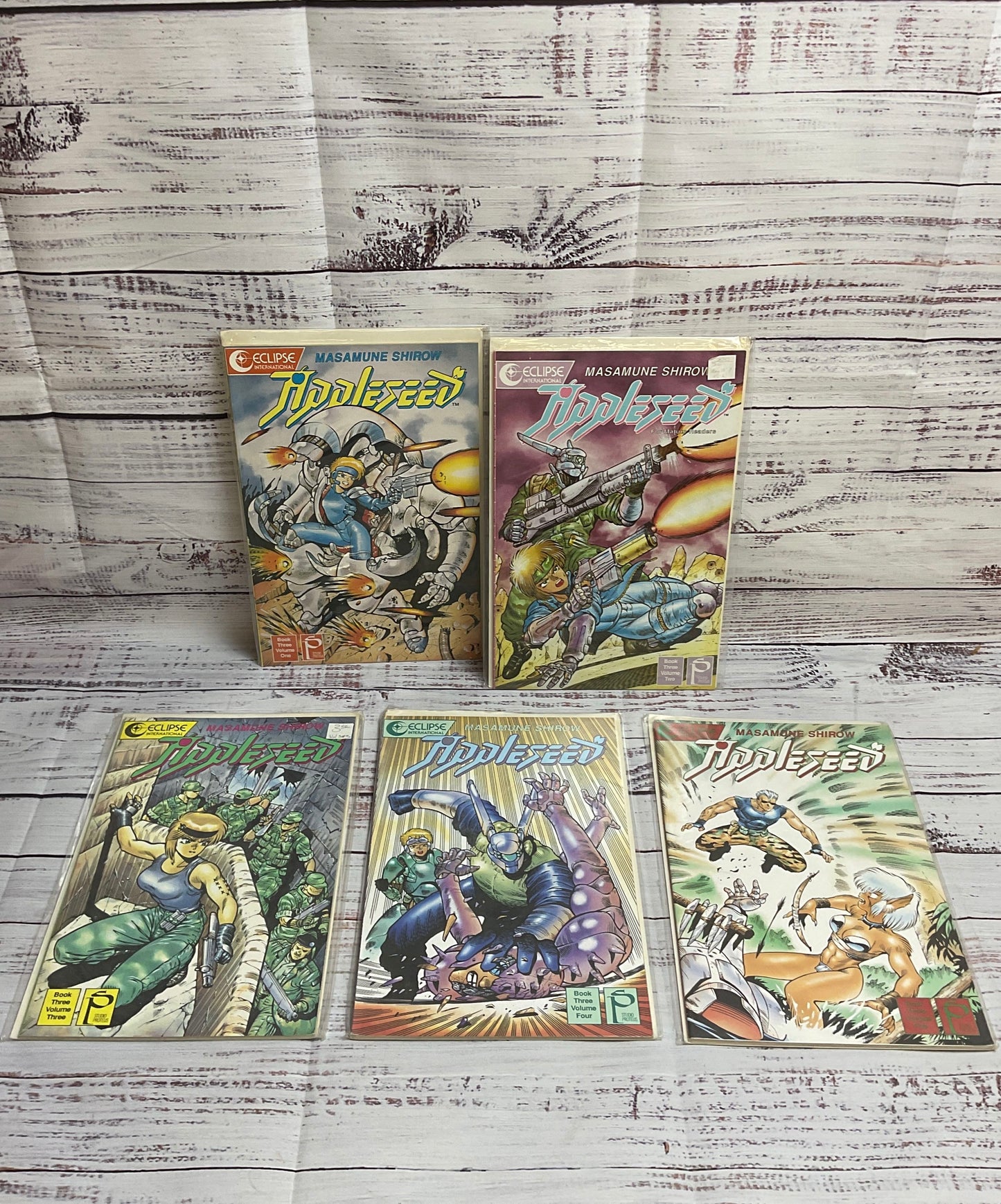 LOT 1990 Appleseed: Masamune Shiorw Eclipse International Book Three Volumes#1-5