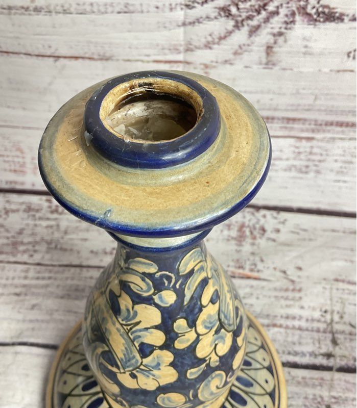 Magnanelli Gubbio for Cottura 8" Italian Set of 2 Candle Holders Multicolor