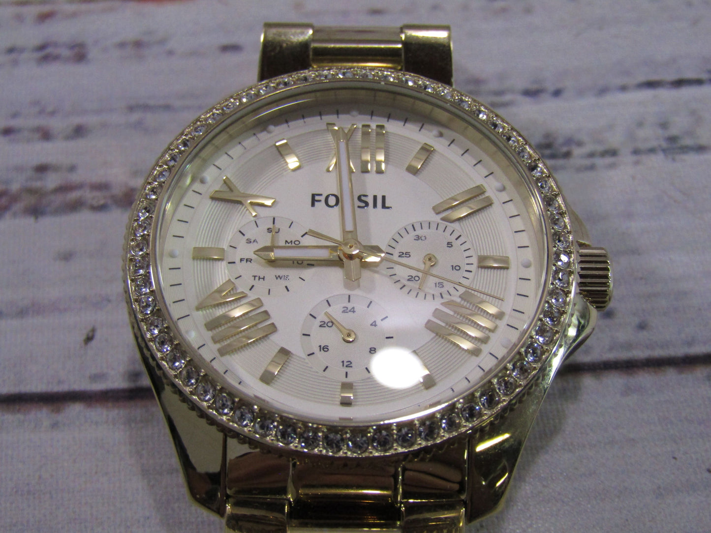 Fossil Cecile Women's Gold Tone Stainless Steel Quartz Chronograph Watch AM4482
