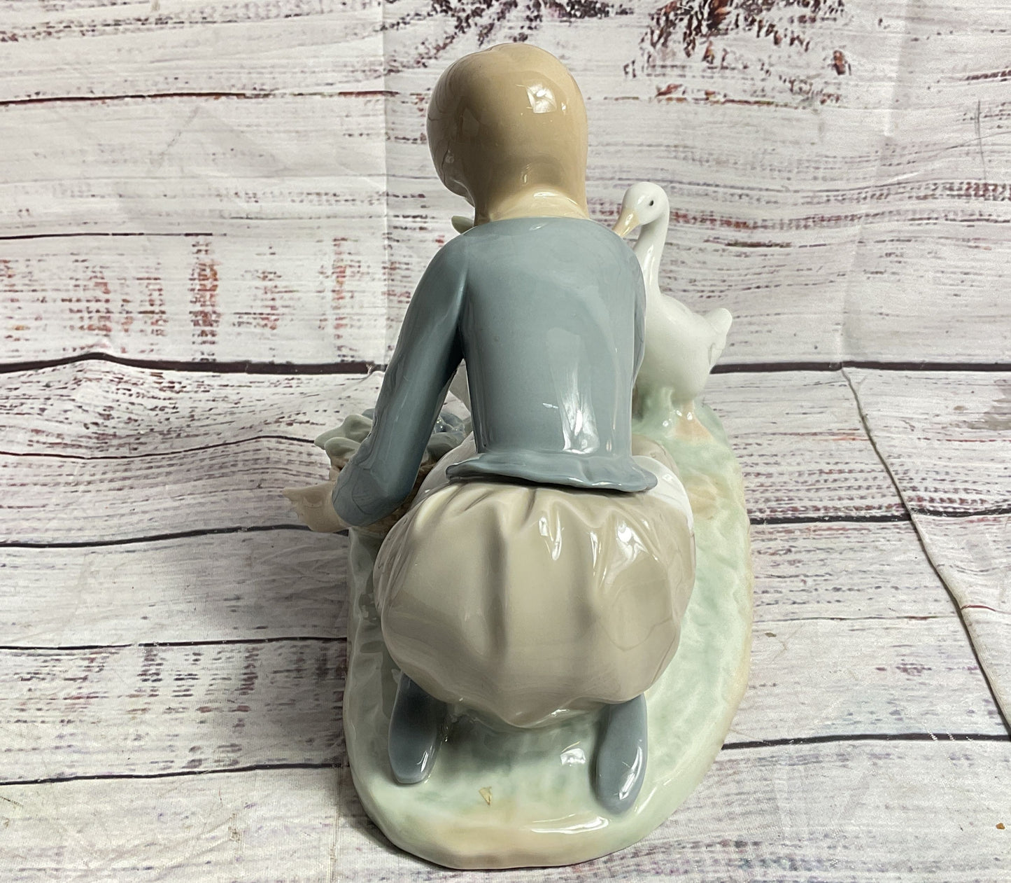 Lladro Food For Ducks #4849 Porcelain Figurine