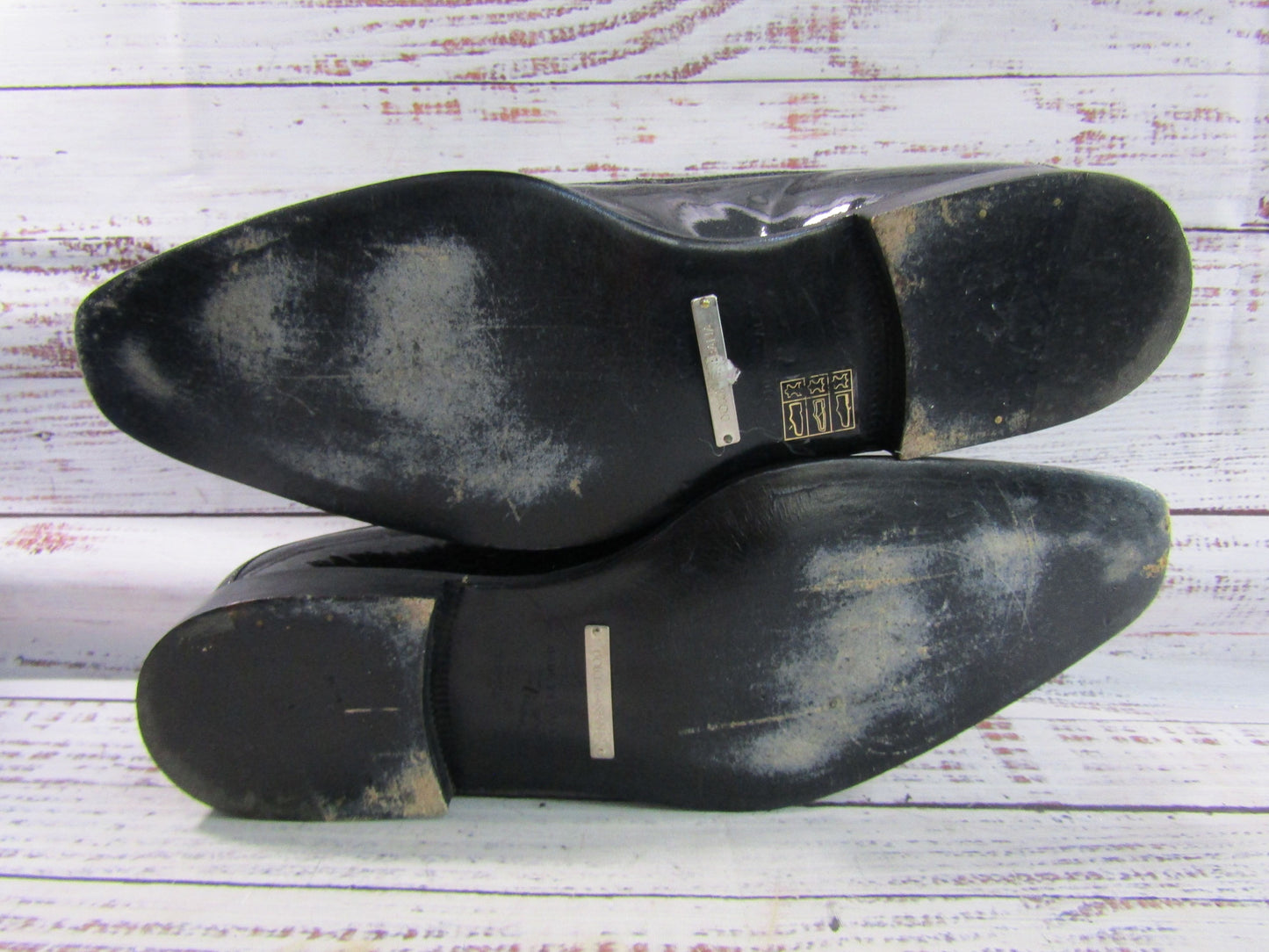 Vintage Dolce & Gabbana Men's Black Patent Leather Tuxedo Dress Shoes Size 7