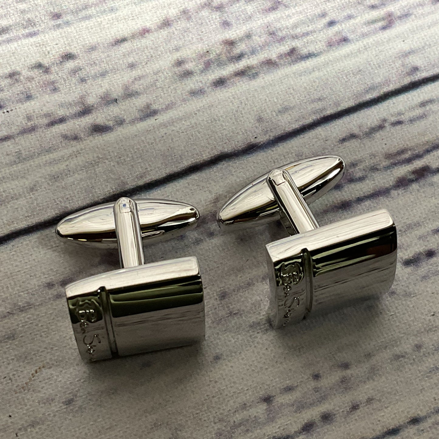 VTG. BEN SHERMAN JEWELLERY Silver Tone Square Cufflinks