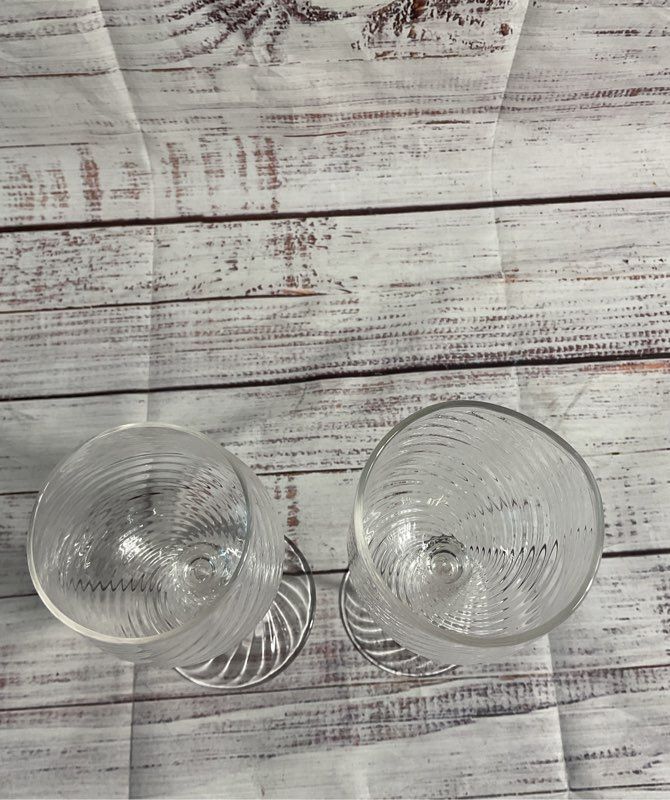 Jason Anderson 2007 Signed 2 Handblown Glass Art Swirl Cups